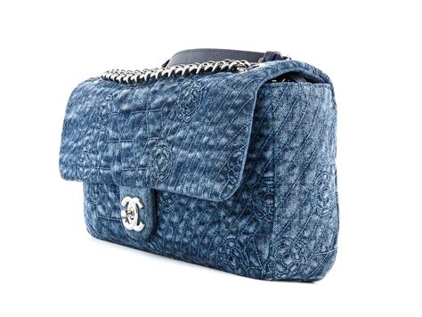 chanel camellia denim bag|chanel flap bag sizes.